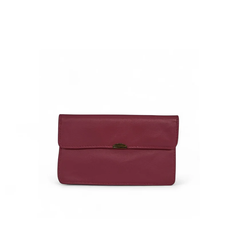 Pochette porte-monnaie en cuir lisse IMPRO Bordeaux