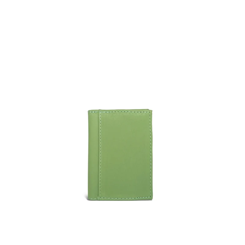 Porte-cartes en cuir lisse IMPRESSION Vert matcha latte