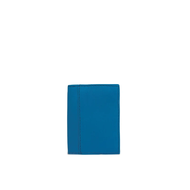 Porte-cartes en cuir lisse IMPRESSION Bleu cobalt