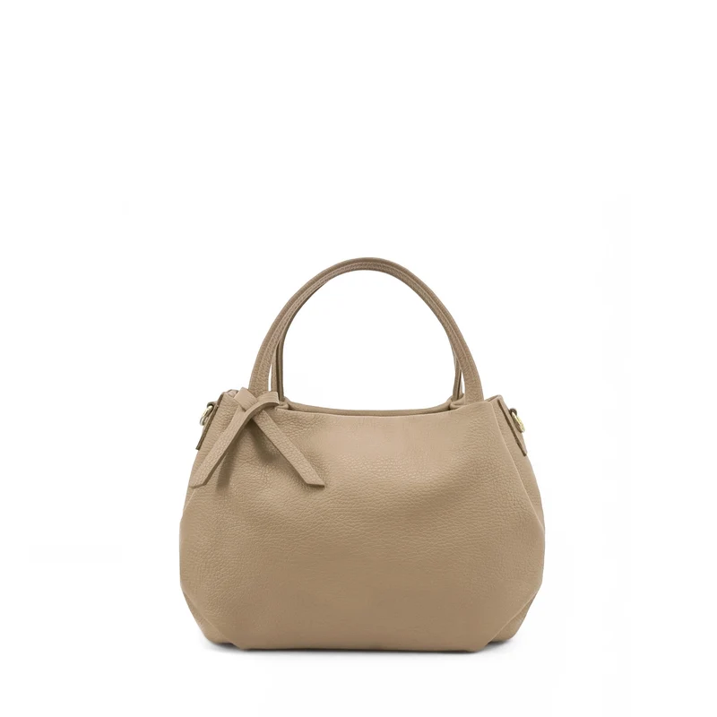 Sac à main en cuir grainé BUBBLE Taupe