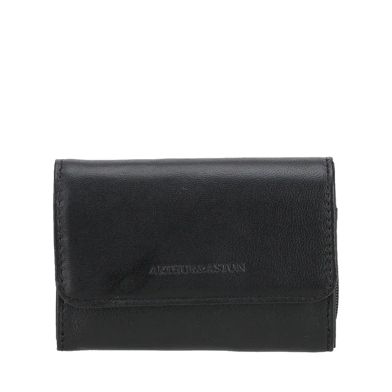 Petit Porte-monnaie à pression Riley cuir d'agneau