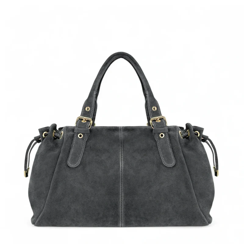 Sac bowling en daim PRINCESSE SUEDE XL Gris foncé