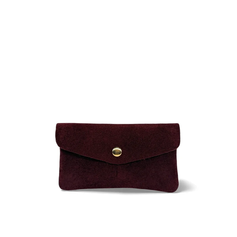 Pochette porte-monnaie en daim COMPO SUEDE Bordeaux