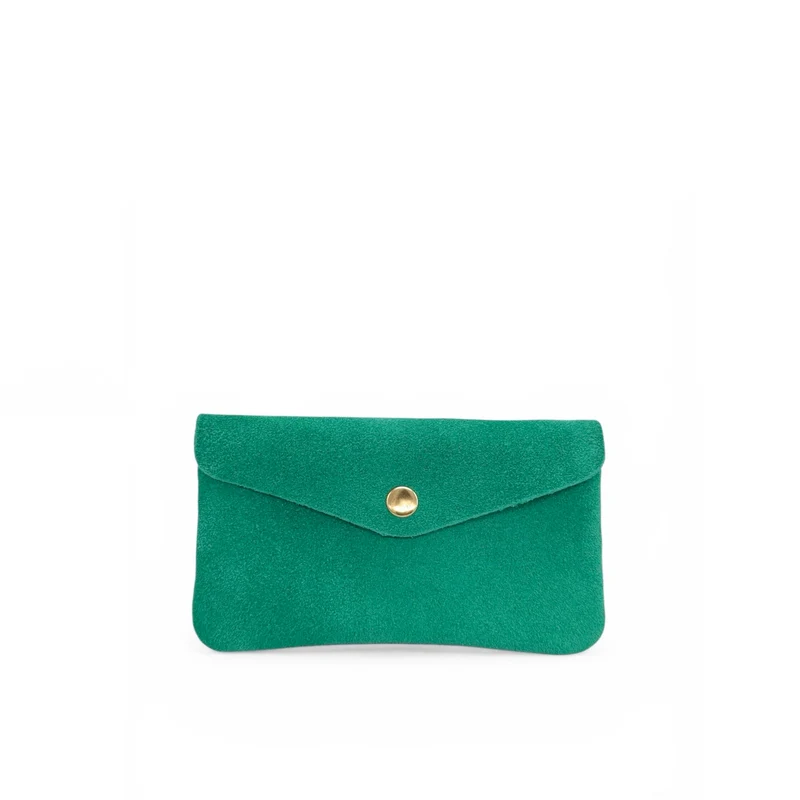 Pochette porte-monnaie en daim COMPO SUEDE Vert émeraude