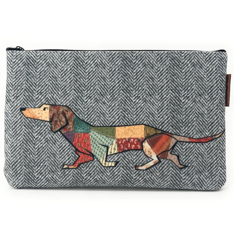 Trousse en feutrine écologique imprimée JOKER Gris clair