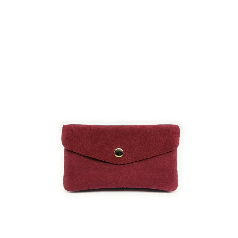 Pochette porte-monnaie en daim COMPO SUEDE Rouge bordeaux