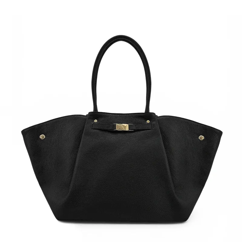 Sac cabas en cuir grainé CAMPUS Noir - Précommande