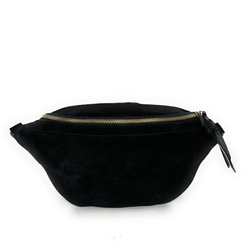 Sac banane en daim LILOU SUEDE Noir