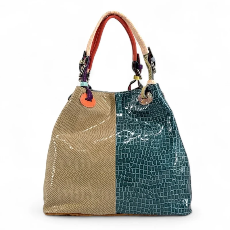 Sac à main trapèze en cuir à motifs UNIQ AKIRA 02 Multicolore