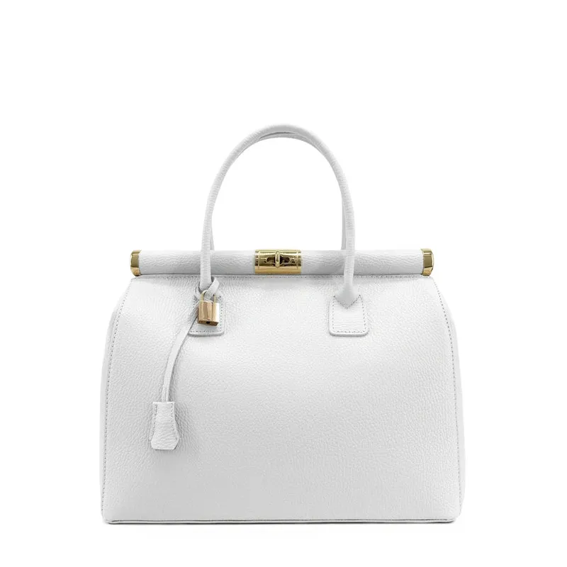 Sac à main en cuir grainé TROCADERO Blanc