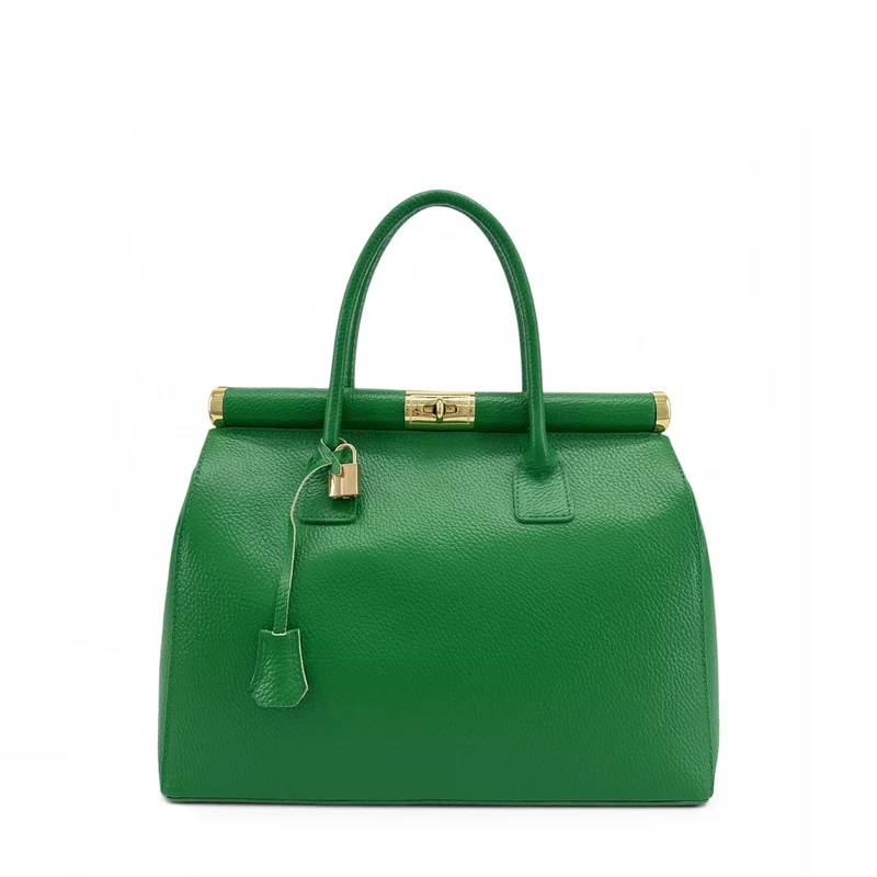 Sac à main en cuir grainé TROCADERO Vert anglais