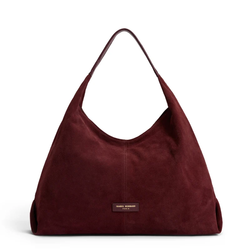 Isabel Bernard Honoré Grace sac bandoulière en suède bordeaux IB25093-152