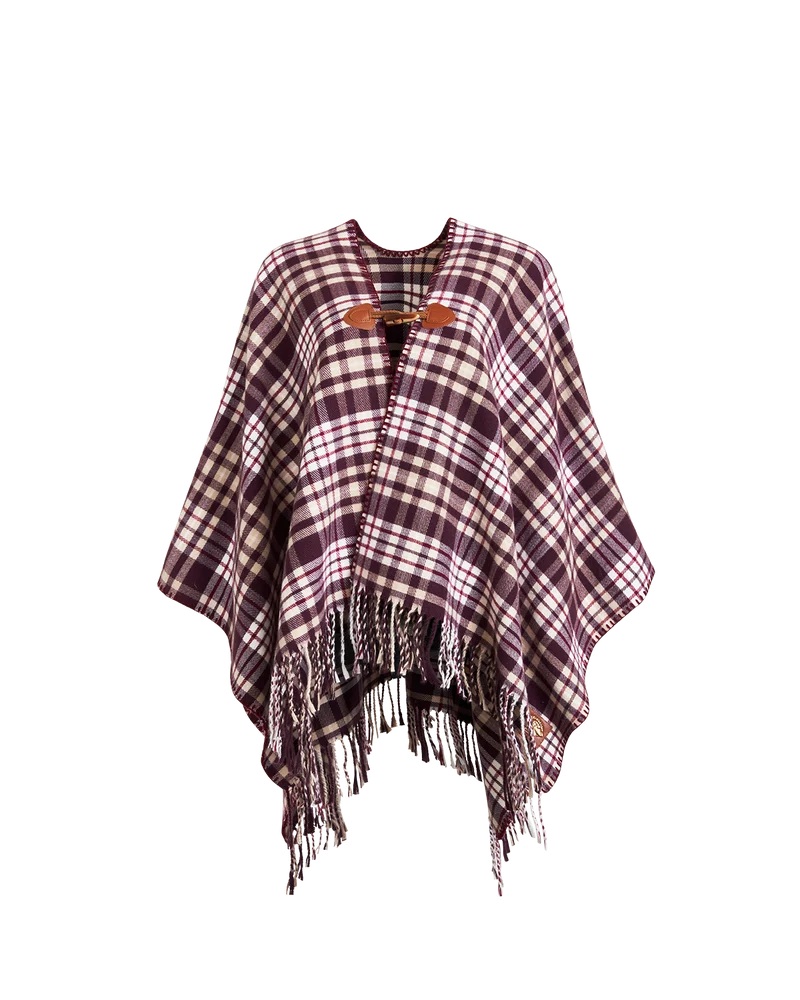 Check Cape in Caramel & Chocolate