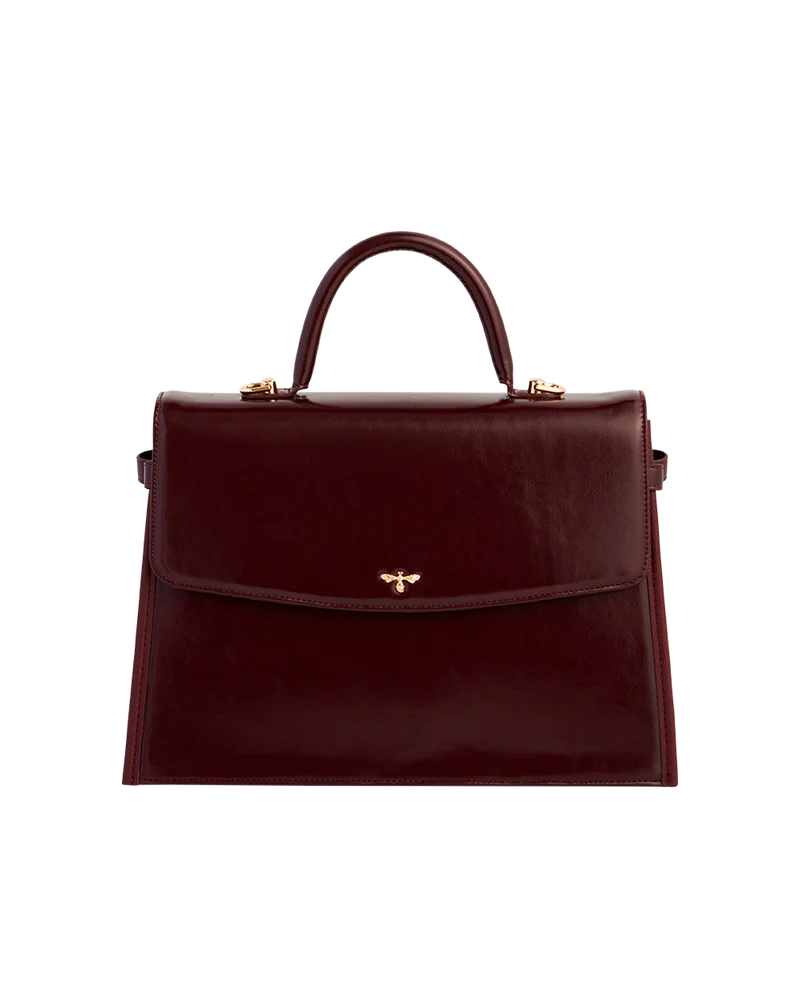 Cherry Red Structured Tote Medium
