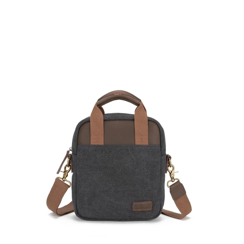 Sacoche en toile et cuir VANEAU Noir