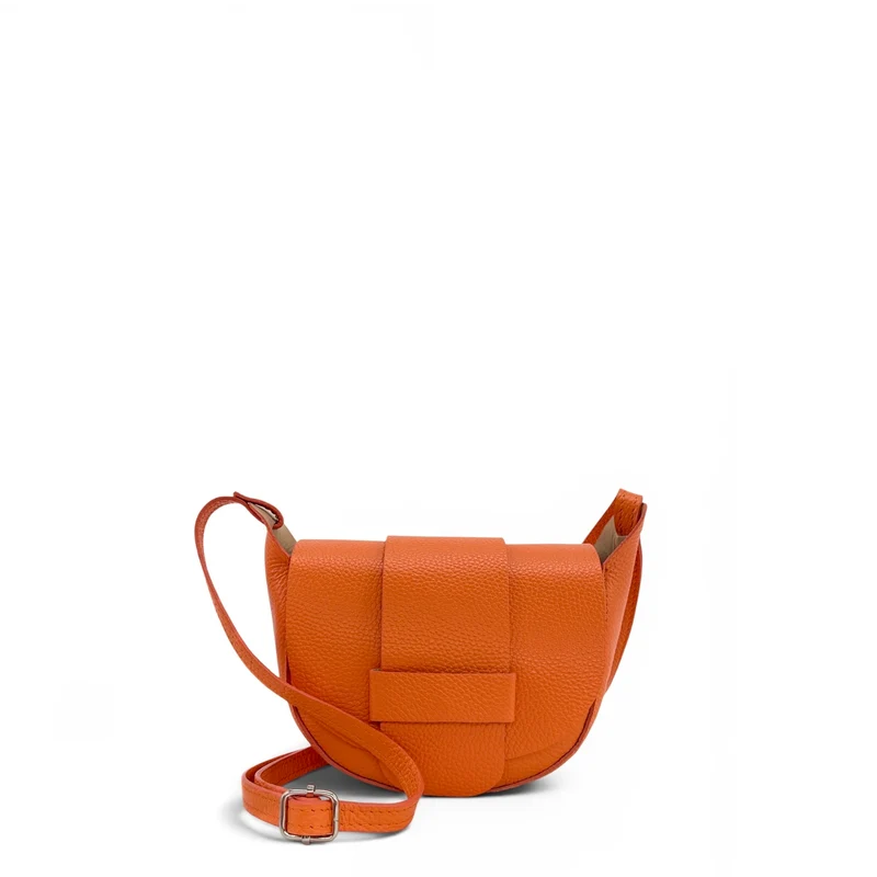 Mini sac besace en cuir grainé LOLLY Orange