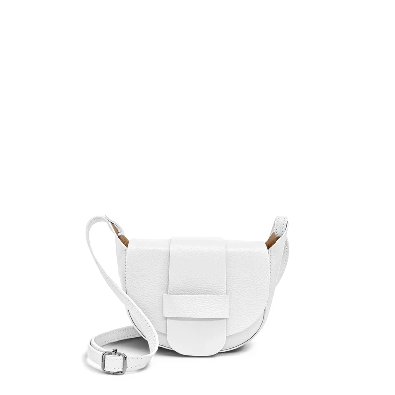 Mini sac besace en cuir grainé LOLLY Blanc