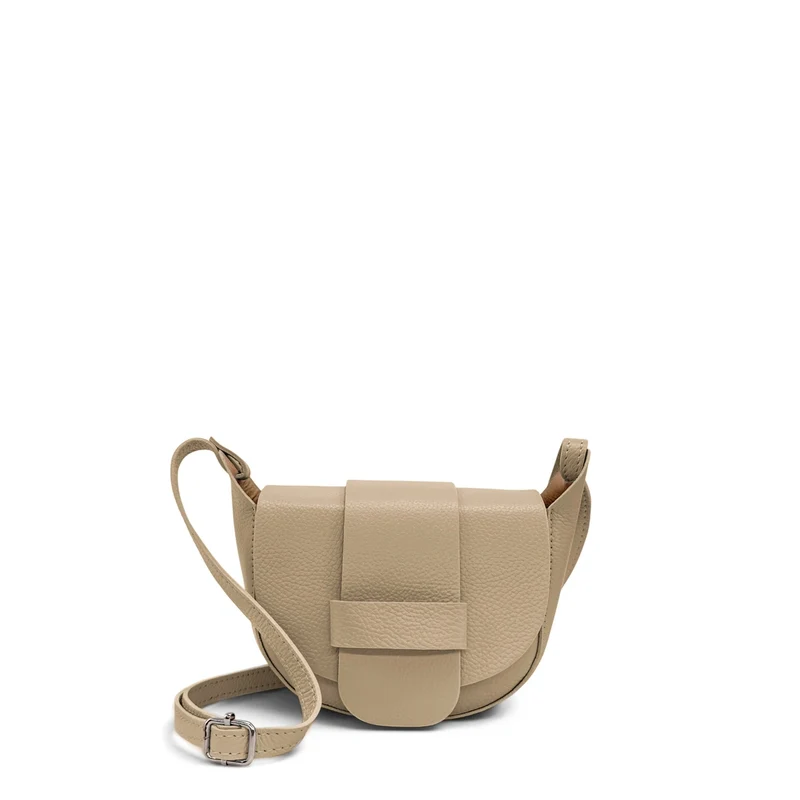 Mini sac besace en cuir grainé LOLLY Taupe