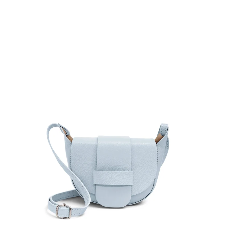 Mini sac besace en cuir grainé LOLLY Bleu pastel