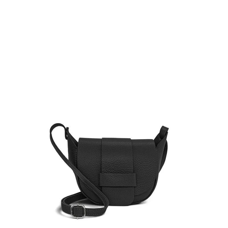 Mini sac besace en cuir grainé LOLLY Noir