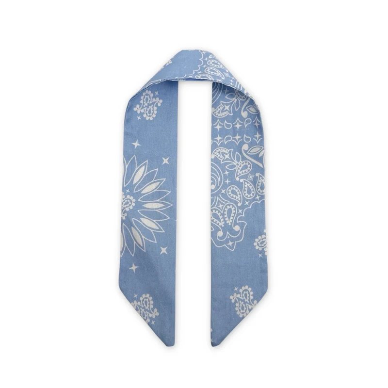 Foulard de sac en coton imprimé BANDANA Bleu pastel