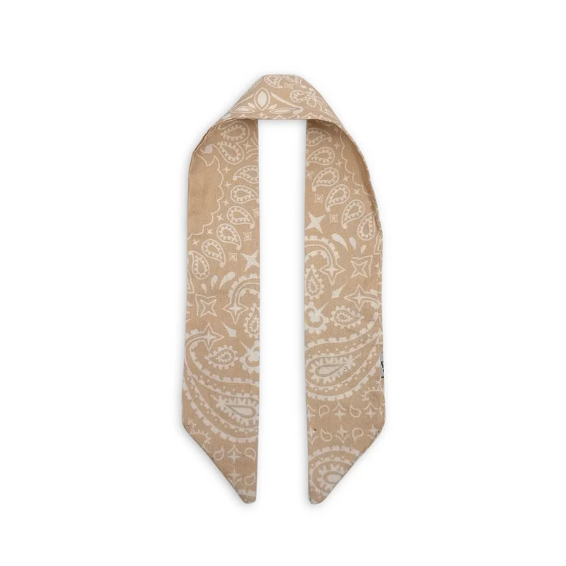 Foulard de sac en coton imprimé BANDANA Beige crème