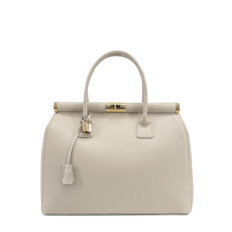 Sac à main en cuir grainé TROCADERO Beige crème