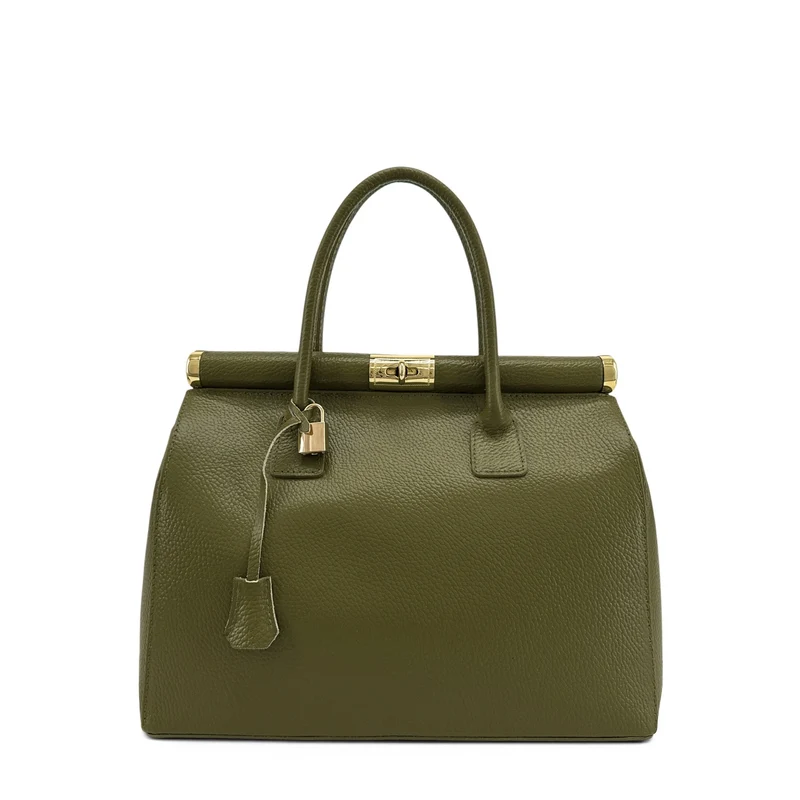 Sac à main en cuir grainé TROCADERO Vert kaki