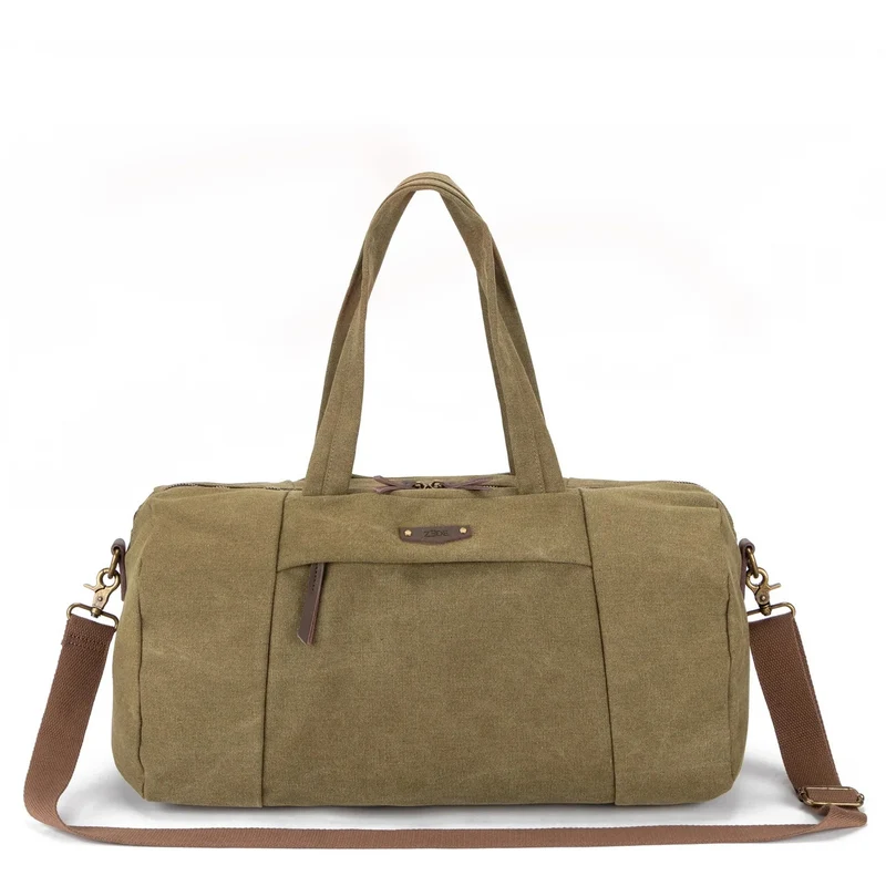 Sac bowling en toile et cuir LEDRU-ROLLIN Vert olive