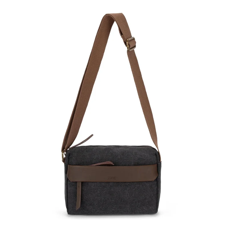 Sac trotteur en toile et cuir GARIBALDI Noir