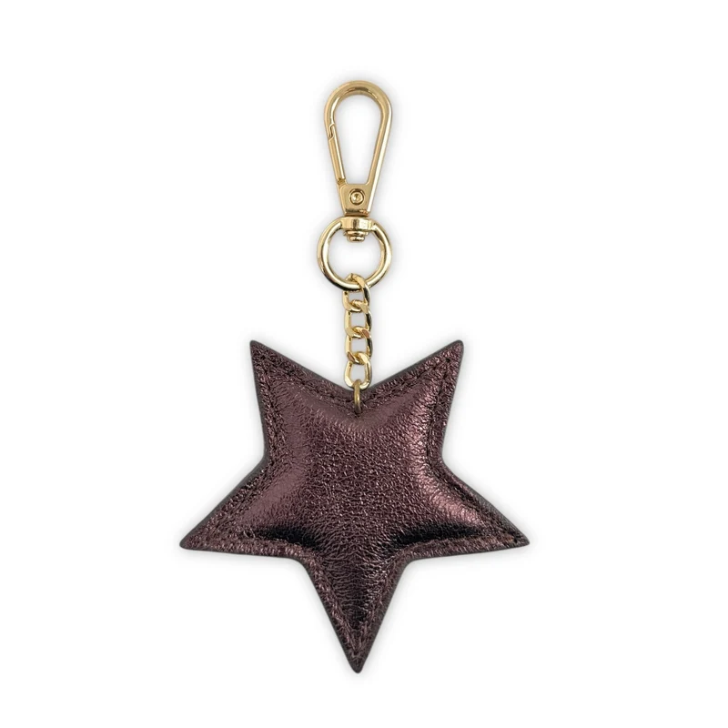 Porte-clés en cuir irisé ETOILE GLOW Chocolat irisé