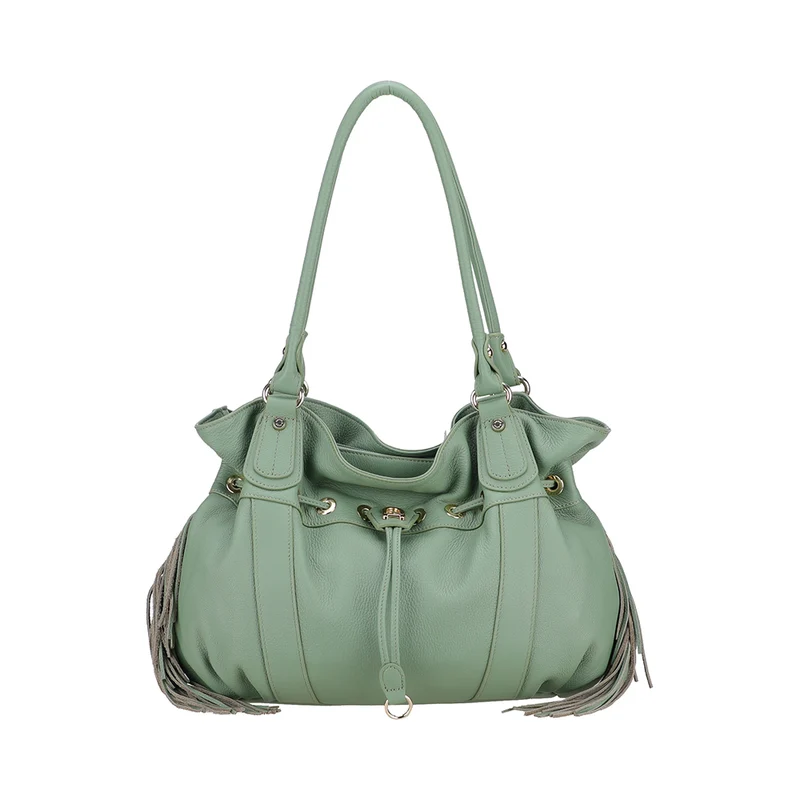 Sac épaule L Camille franges cuir