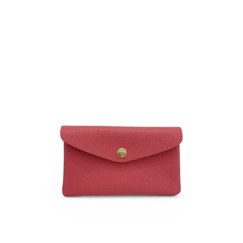 Pochette porte-monnaie en cuir grainé COMPO Rouge pastèque
