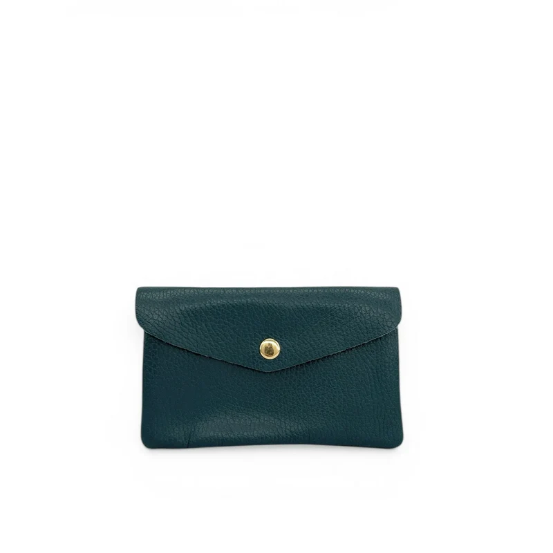 Pochette porte-monnaie en cuir grainé COMPO Vert forêt noire