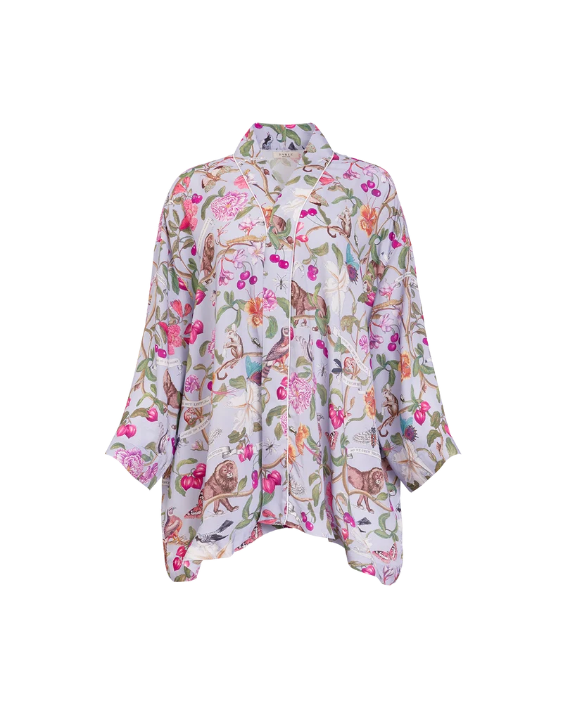 Tree of Life Blue Short Kimono