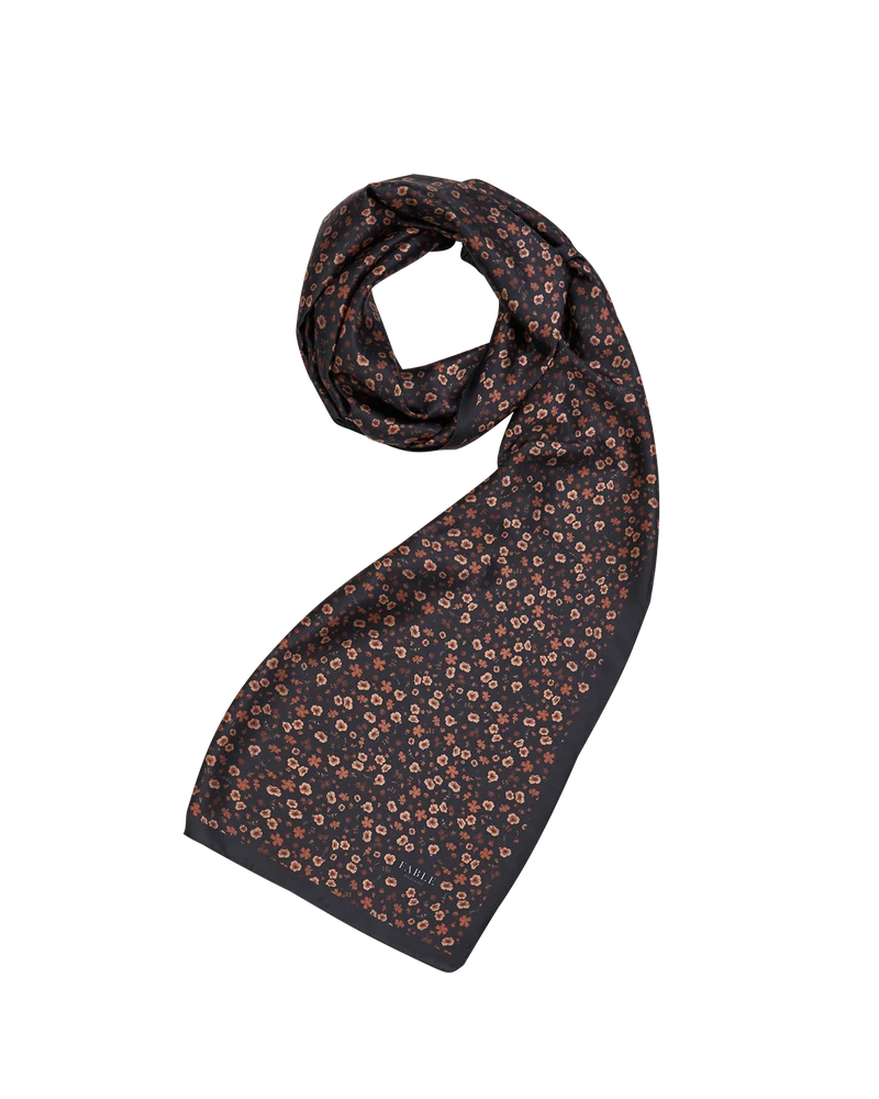 Deco Blooms Lightweight Scarf in Black