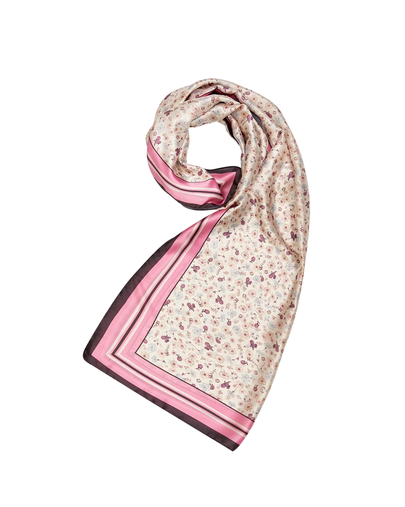 Deco Blooms Lightweight Scarf in Cream