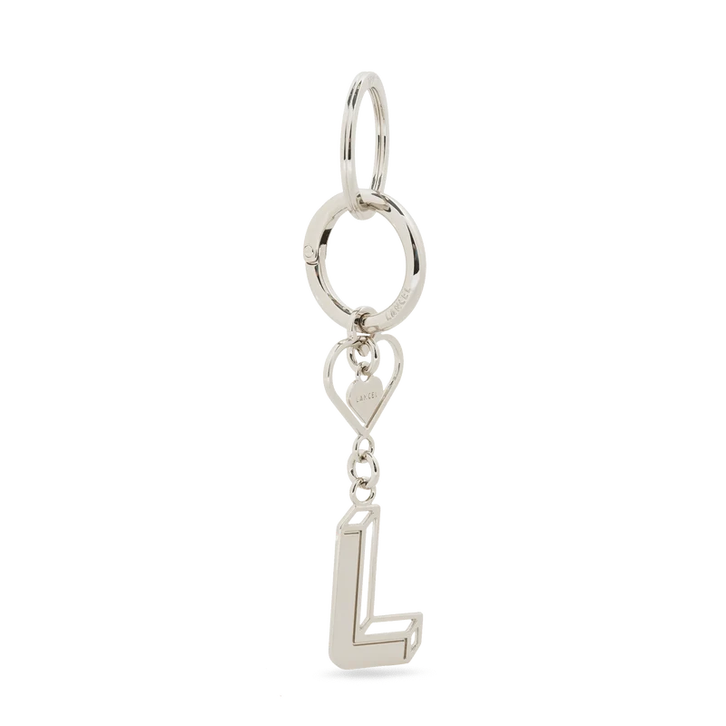 Metal logo heart key ring