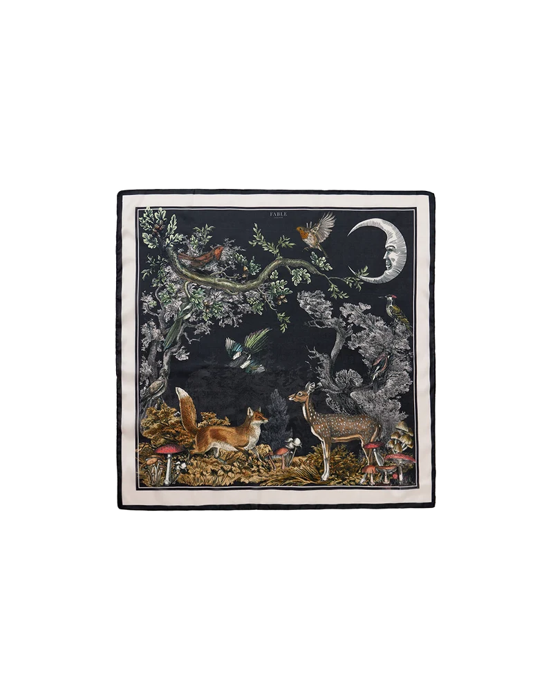 A Night's Tale Narrative Square Scarf in Black