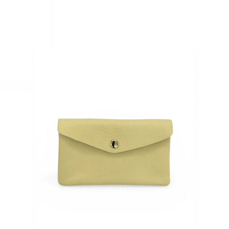 Pochette porte-monnaie en cuir grainé COMPO Soft jaune