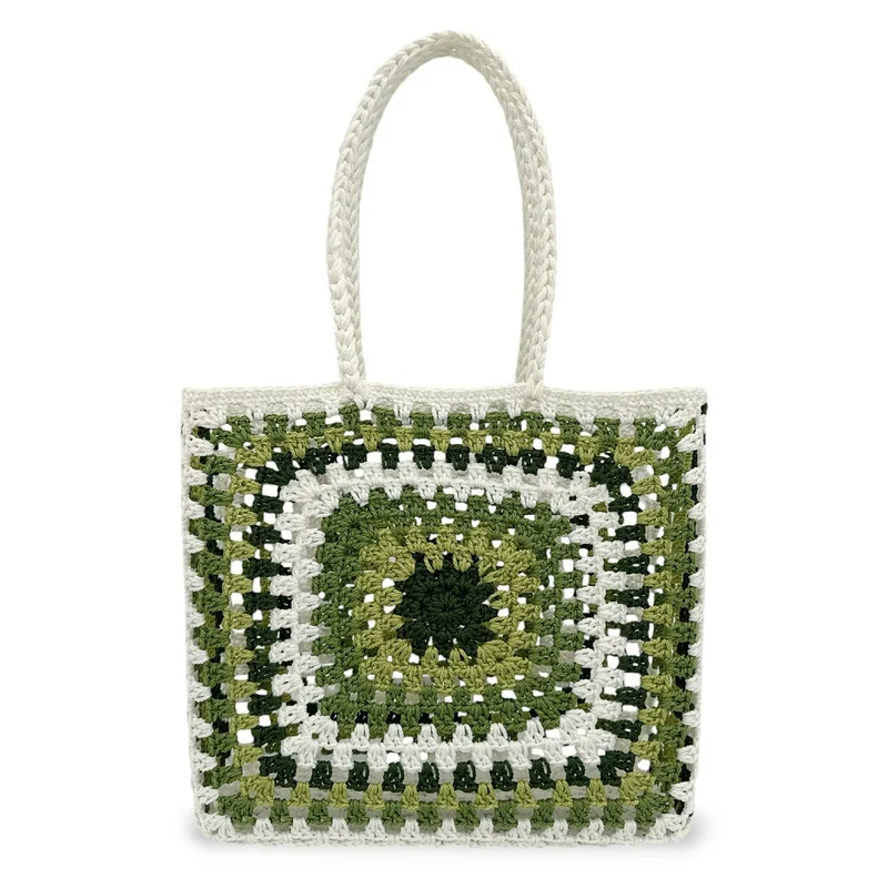 Panier cabas en pur coton GIPSY Vert sauge