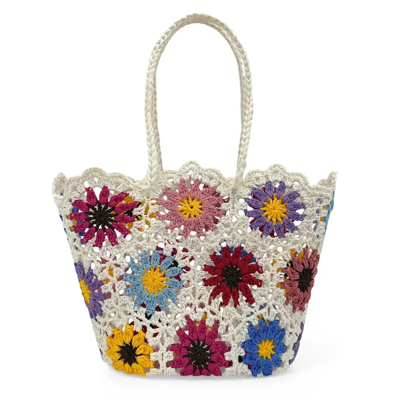 Panier cabas en pur coton GIPSY Multicolore