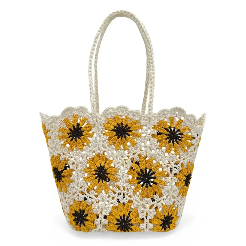 Panier cabas en pur coton GIPSY Jaune tournesol