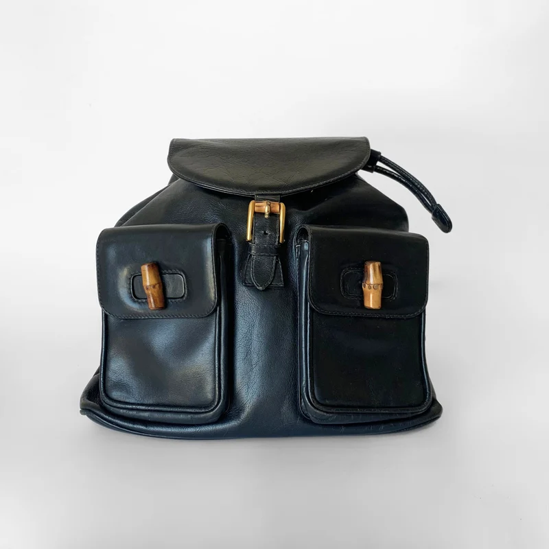 Gucci Sac à Dos Bambou Grand Cuir