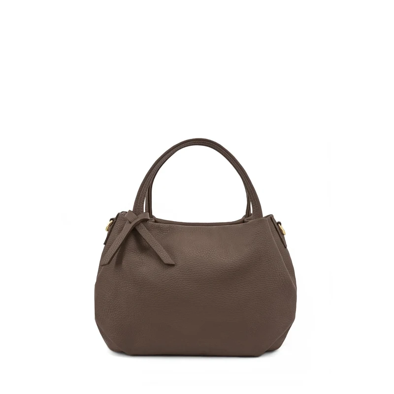 Sac à main en cuir grainé BUBBLE Marron moka