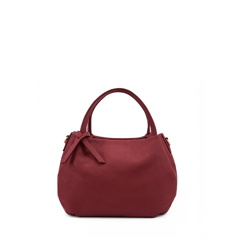 Sac à main en cuir grainé BUBBLE Bordeaux