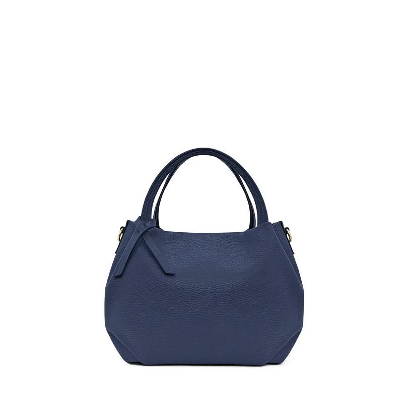 Sac à main en cuir grainé BUBBLE Bleu profond