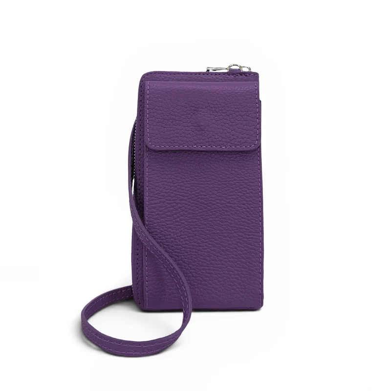 Mini-sac pochette en cuir grainé STREET Violet