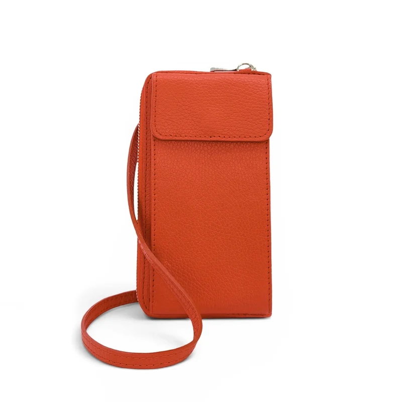 Mini-sac pochette en cuir grainé STREET Orange