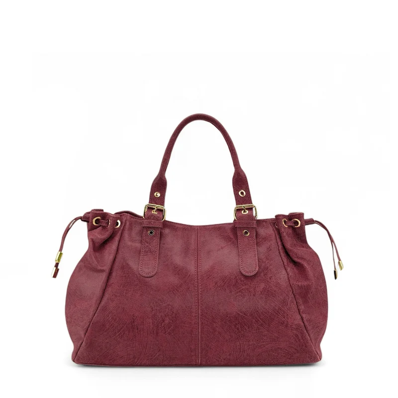Sac bowling en cuir brossé PRINCESSE BROSSEE XL Rouge foncé
